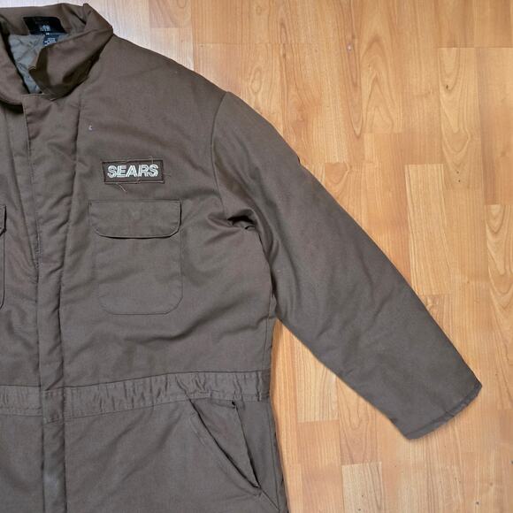 Vintage Zero Zone Insulated Coveralls Green Mens XL Workwear Bibs 90s - Picture 5 of 14